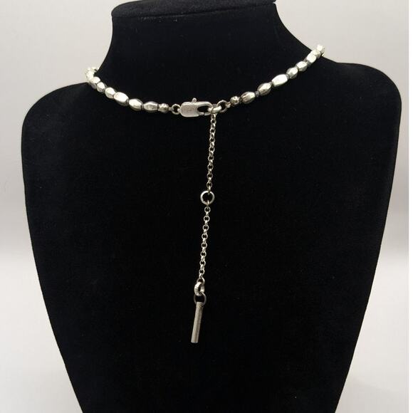 Kenneth Cole New York Signed Silver Tone Beaded Pendant Necklace -Seen on Dexter - Picture 5 of 7